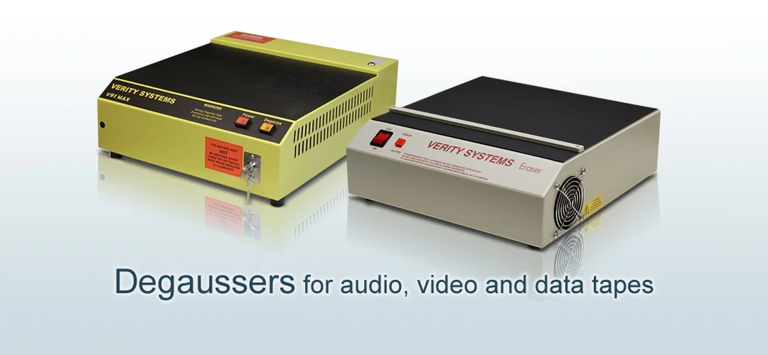 Degaussers for audio video data tapes